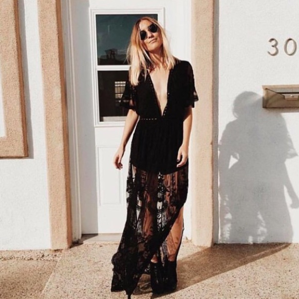 Black Lace Maxi Dress